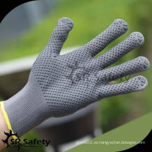 SRSAFETY 13G Cordón de punto de nylon guantes de punto de PVC, el trabajo de los guantes punteados grandes manos guante dedo guantes